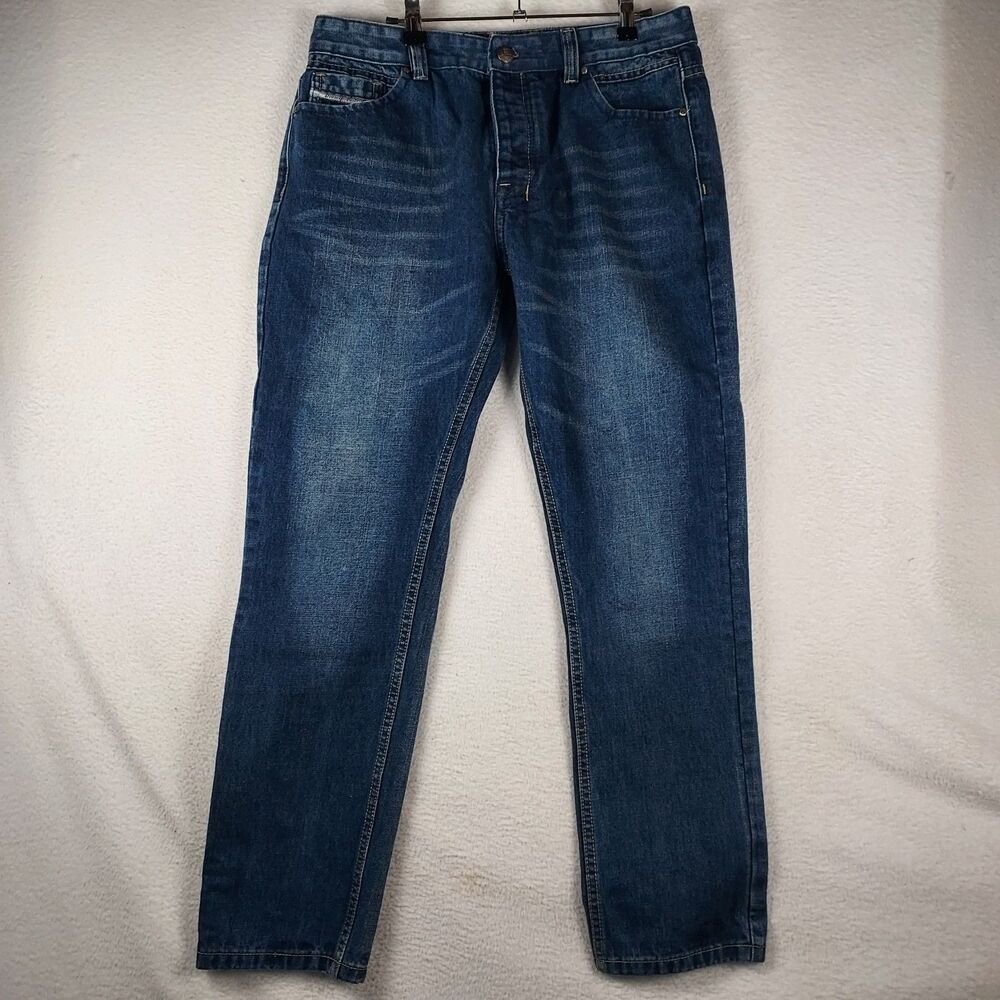 Diesel Zathan Jeans Mens 36 Blue Straight Leg Medium Wash Denim Pants